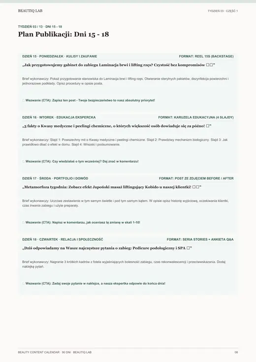 Prawdziwa strona 5 produktu Beauty Content Calendar