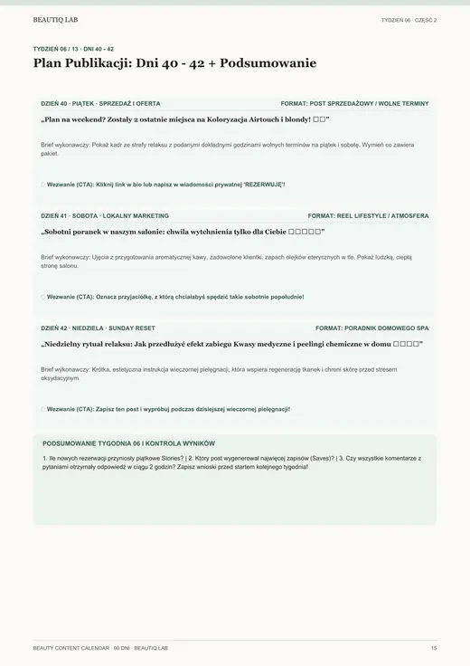 Prawdziwa strona 6 produktu Beauty Content Calendar