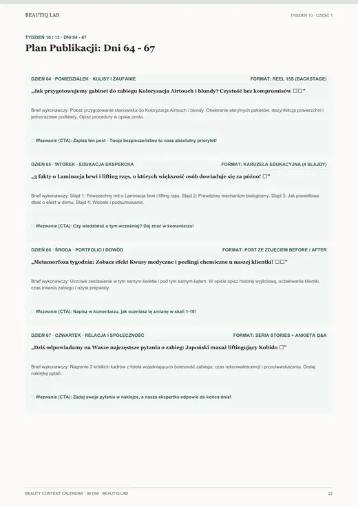 Prawdziwa strona 7 produktu Beauty Content Calendar