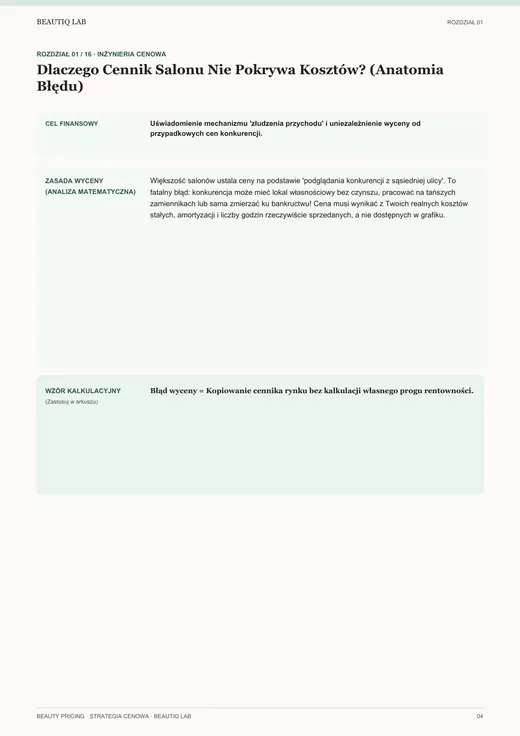 Prawdziwa strona 4 produktu Beauty Pricing