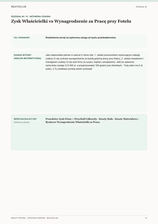 Prawdziwa strona 6 produktu Beauty Pricing